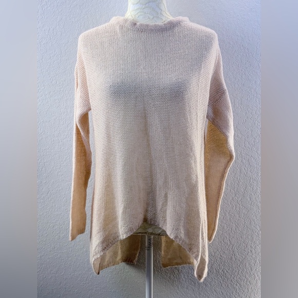 Oriana Split Back Open Weave Mohair Wool Blend Sweater Medium Made in Italy - Picture 4 of 10